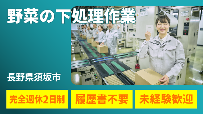 株式会社綜合キャリアオプション 安心の週休2日【野菜の下処理作業】の工場求人・派遣情報 | ジョバディ工場