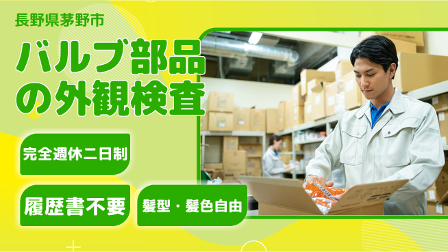 株式会社綜合キャリアオプション 【バルブ部品の外観検査】の工場求人・派遣情報 | ジョバディ工場