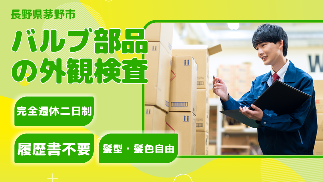 株式会社綜合キャリアオプション 【バルブ部品の外観検査】増員急募！の工場求人・派遣情報 | ジョバディ工場
