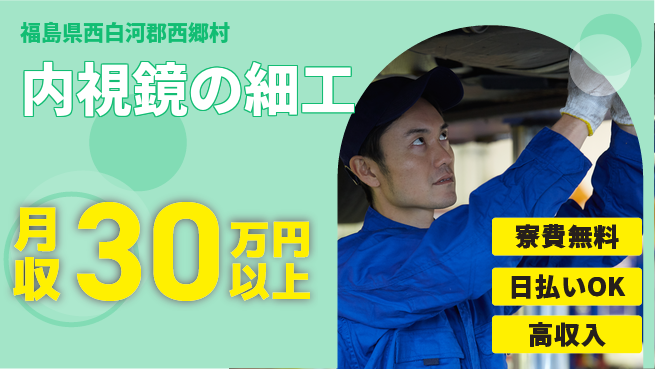 株式会社ワールドインテック 住居サポート【内視鏡の細工】の工場求人・派遣情報 | ジョバディ工場
