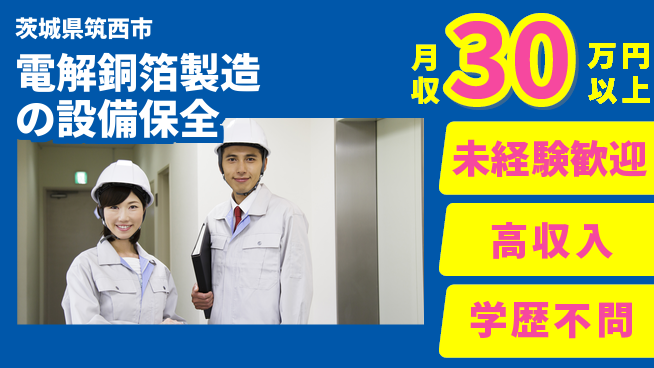 パーソルファクトリーパートナーズ株式会社 【電解銅箔製造の設備保全】の工場求人・派遣情報 | ジョバディ工場