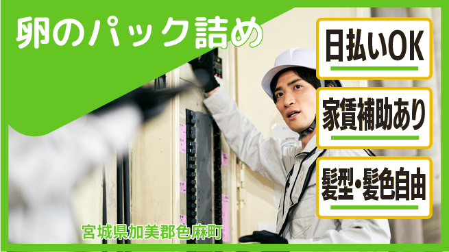 株式会社綜合キャリアオプション 簡単作業【卵のパック詰め】の工場求人・派遣情報 | ジョバディ工場