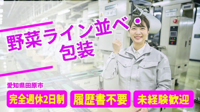 株式会社綜合キャリアオプション 【野菜ライン並べ・包装】の工場求人・派遣情報 | ジョバディ工場