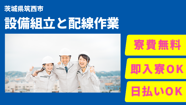 株式会社ワールドインテック 住居費ゼロ【設備組立と配線作業】の工場求人・派遣情報 | ジョバディ工場