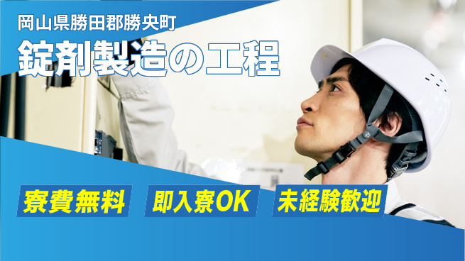 日研トータルソーシング株式会社　製造事業部 住居費ゼロ【錠剤製造の工程】の工場求人・派遣情報 | ジョバディ工場