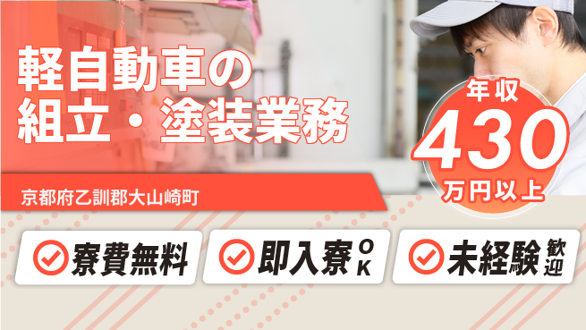 日研トータルソーシング株式会社　製造事業部 週払いOK【軽自動車の組立・塗装業務】の工場求人・派遣情報 | ジョバディ工場