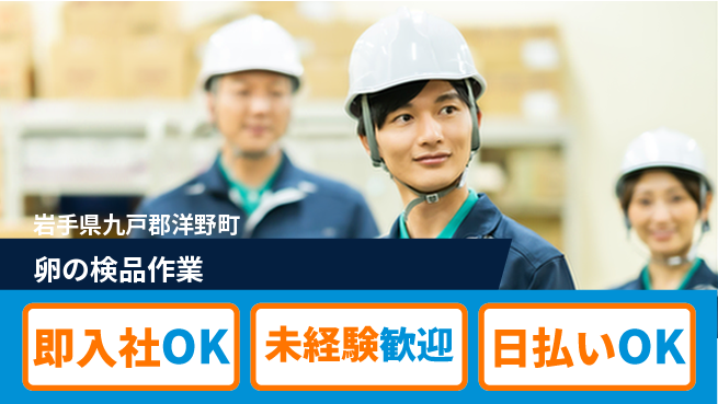 東洋ワーク株式会社 車通勤可【卵の検品作業】の工場求人・派遣情報 | ジョバディ工場