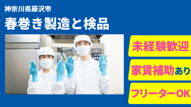 株式会社ウィルオブ・ワーク 【春巻き製造と検品】の工場求人・派遣情報 | ジョバディ工場