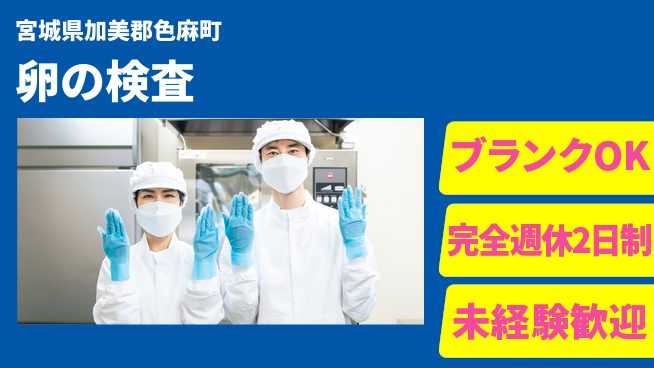 日本マニュファクチャリングサービス株式会社 【卵の検査】の工場求人・派遣情報 | ジョバディ工場