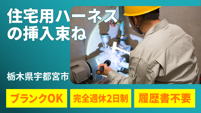 株式会社綜合キャリアオプション 住宅用ハーネスの挿入束ねの工場求人・派遣情報 | ジョバディ工場