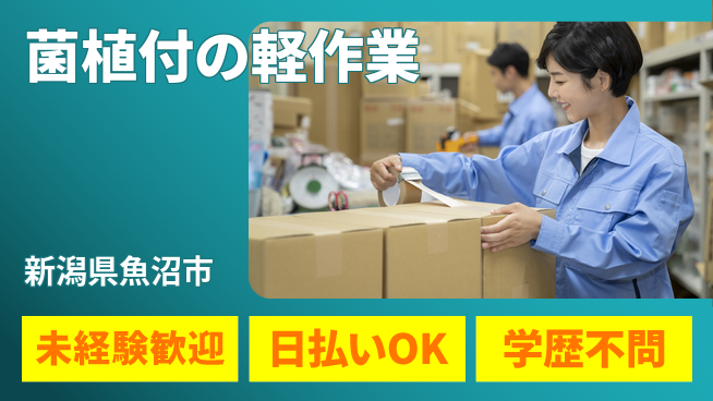 東洋ワーク株式会社 【菌植付の軽作業】の工場求人・派遣情報 | ジョバディ工場